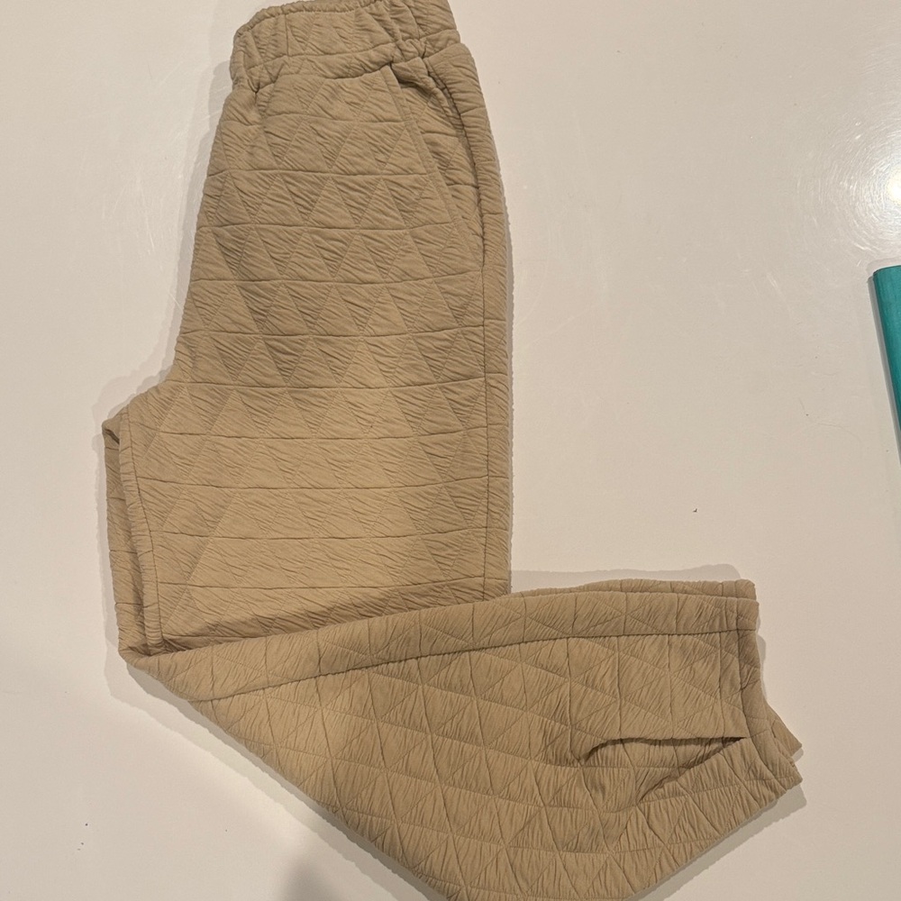 See and Be Seen Quilted Beige Joggers
